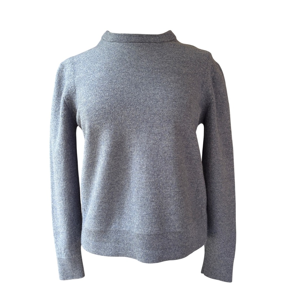 Theory Sweater Women XL Blue Merino Wool Cashwool Piccard Crewneck Quiet Luxury